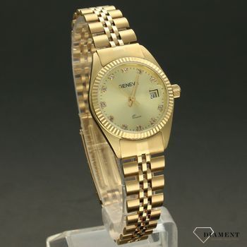 Damski zegarek złoty na bransolecie GENEVE ZG 129. Model przypominający zegarek Rolex.  (1).jpg